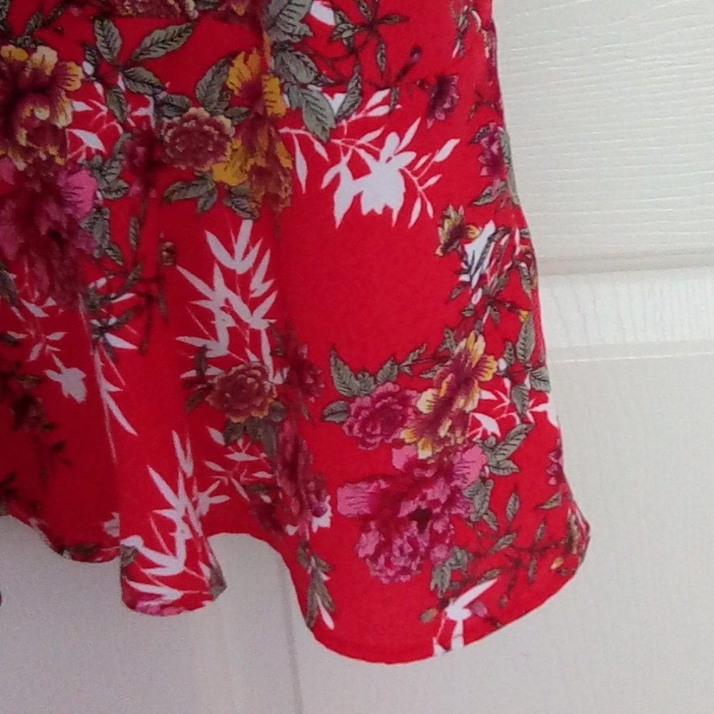 💙Pink Rose Vintage Red Dress - Picture 5 of 8